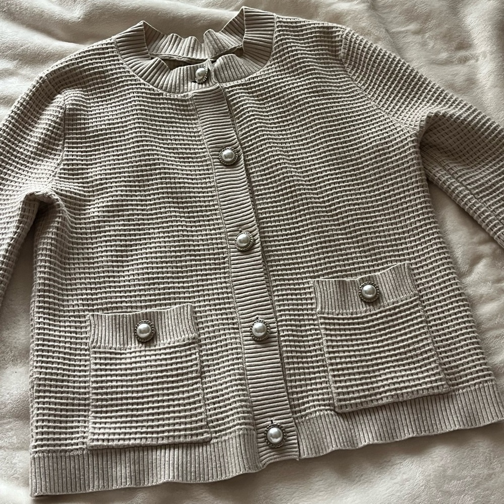 Sioni Women’s Textured Cream Cardigan Size XS